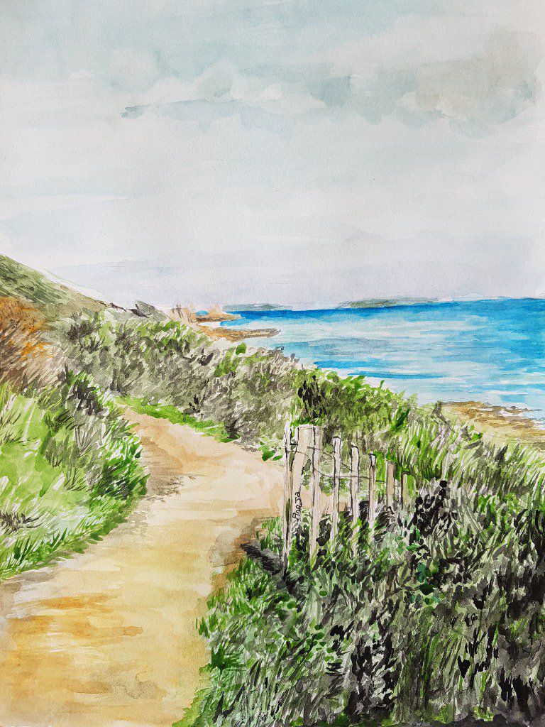 Sentier marin-aquarelle