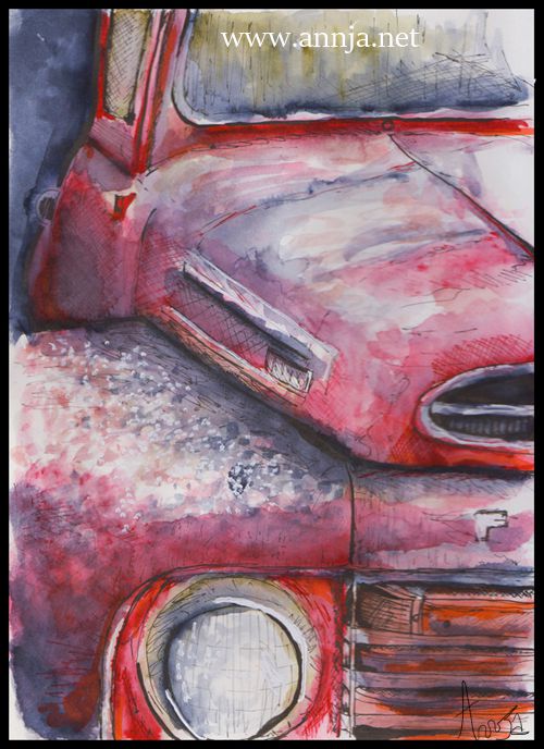 Vestige automobile-aquarelle